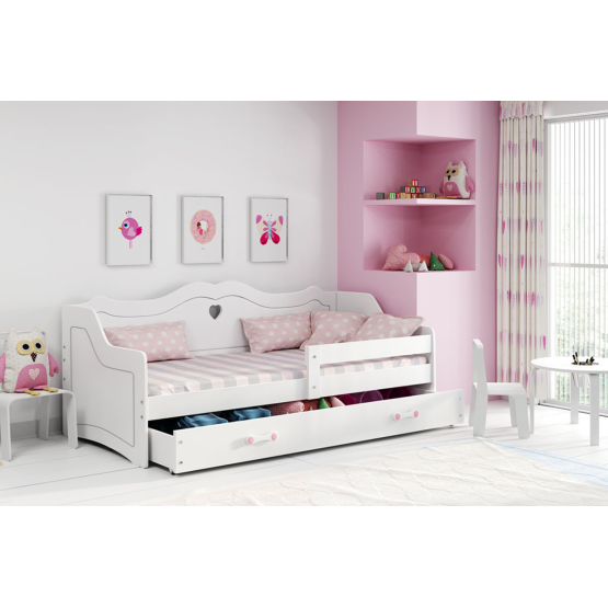 Letto per bambini Julie con schienale - bianco