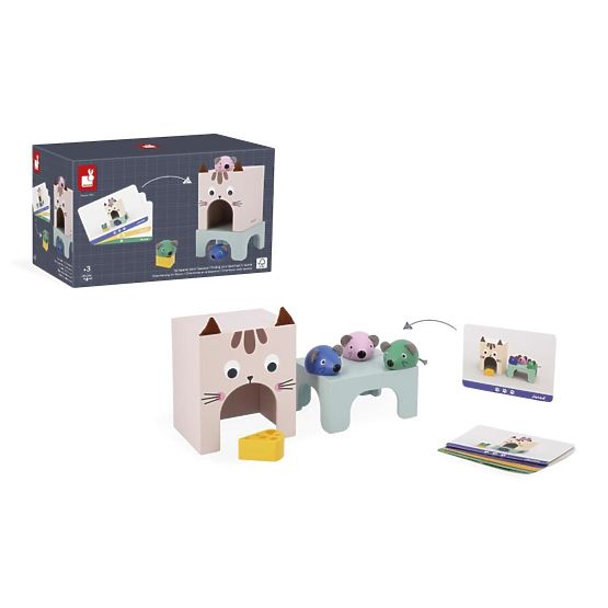 Janod Gioco educativo di orientamento per bambini Gatto e topo Didaktik