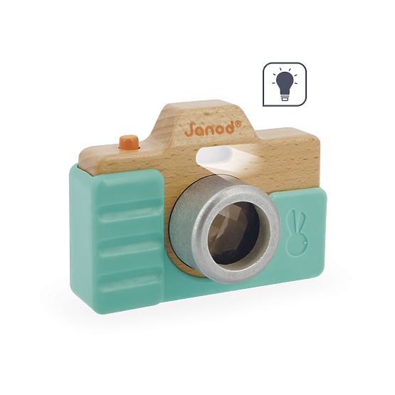 Janod Macchina fotografica per bambini in legno con suono e luce