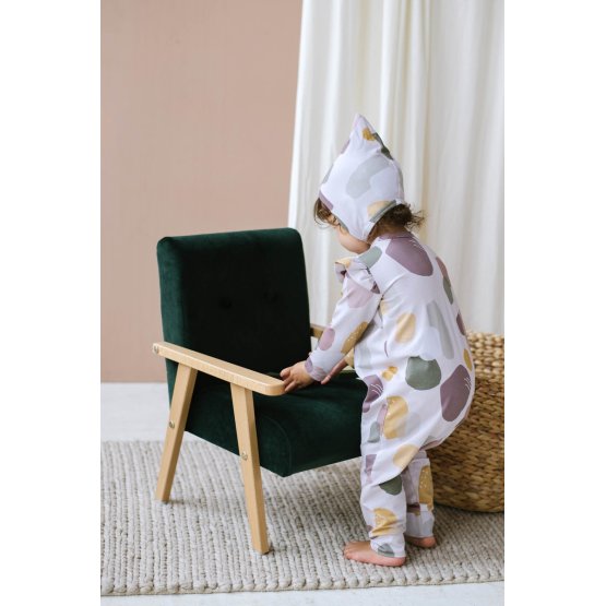 Poltrona per bambini retrò Velvet - verde scuro