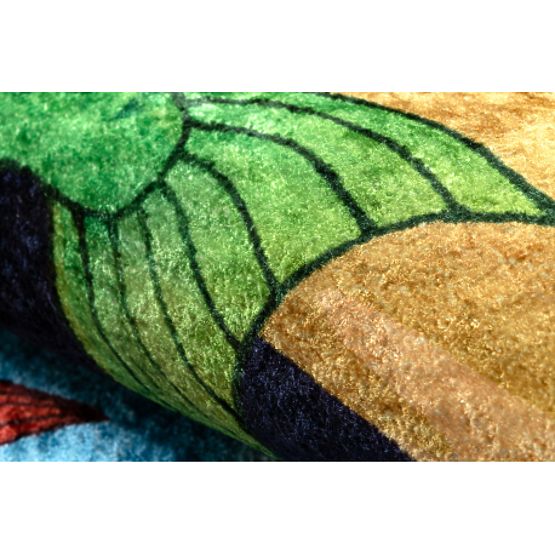 JUNIOR 51594.801 tappeto rotondo lavabile pesci, oceano per bambini antiscivolo - blu