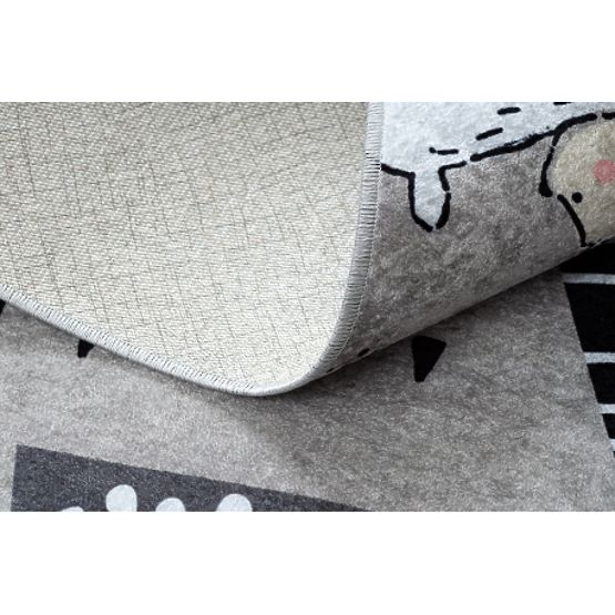 JUNIOR 51974.802 tappetino lavabile Orsi, animali per bambini antiscivolo - grigio