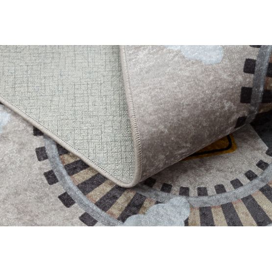 JUNIOR 51986.803 tappetino lavabile Binari, locomotiva per bambini antiscivolo - grigio