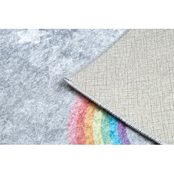 JUNIOR 52063.801 tappeto da lavare Arcobaleno, nuvole per bambini antiscivolo - grigio