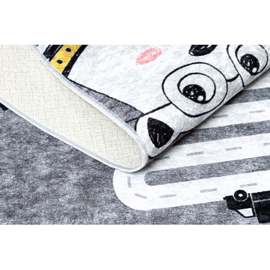 JUNIOR 52107.801 tappeto lavabile Orsi, animali, strada per bambini antiscivolo - grigio