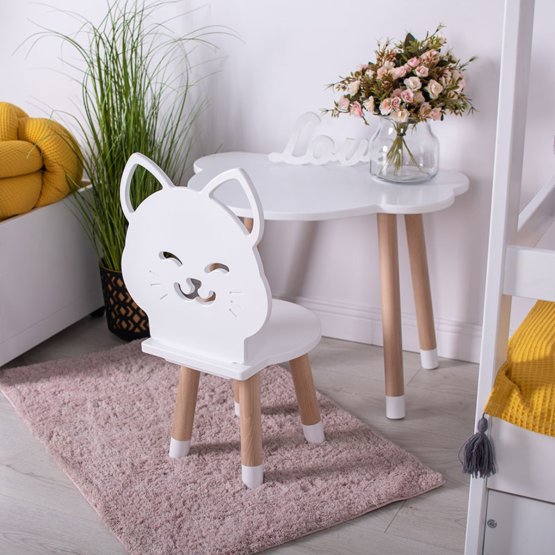 Tavolo per bambini con sedie - Cat - bianco