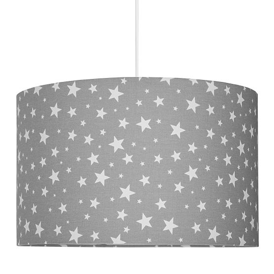 Lampada a sospensione in tessuto Cielo stellato - grigio-bianco
