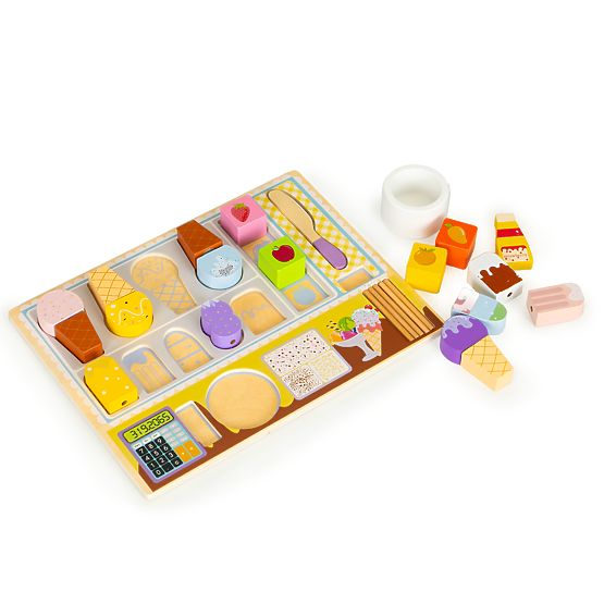 Lavagna in legno gelateria set gelato per bambini ECOTOYS