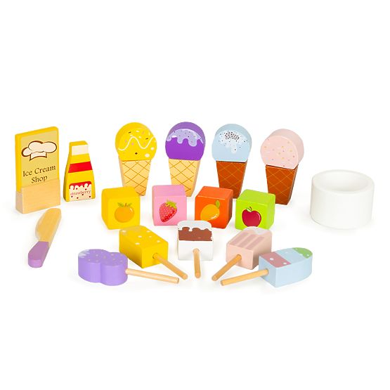 Lavagna in legno gelateria set gelato per bambini ECOTOYS