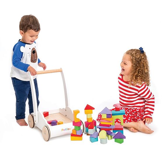 Le Toy Van Petilou Carrello con Blocchi Arcobaleno