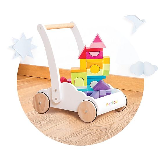 Le Toy Van Petilou Carrello con Blocchi Arcobaleno