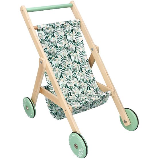 Leggero passeggino in legno per bambole