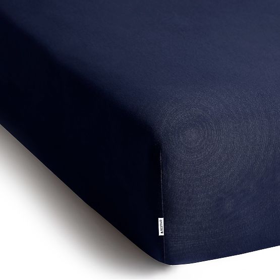 Lenzuolo AMBER colore blu navy stile classico materiale jersey 220-240x220 DecoKing