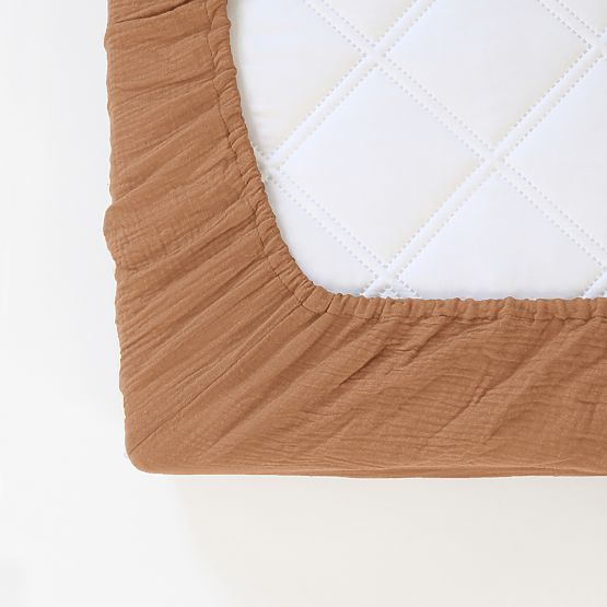 Lenzuolo in mussola Ourbaby 200x90 cm - toffee
