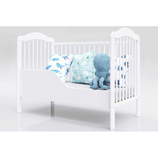Lettino per bambini Alek con sbarre rimovibili - bianco