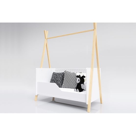Lettino bimbo Teepee 140x70 cm (L) - bianco / naturale