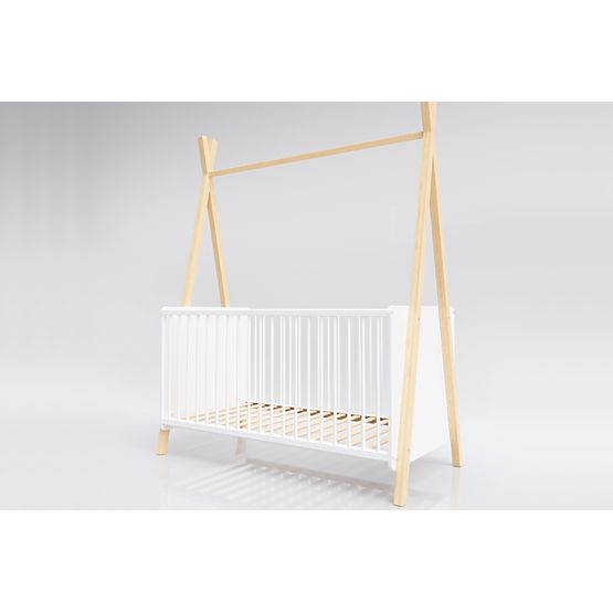Lettino bimbo Teepee 140x70 cm (L) - bianco / naturale