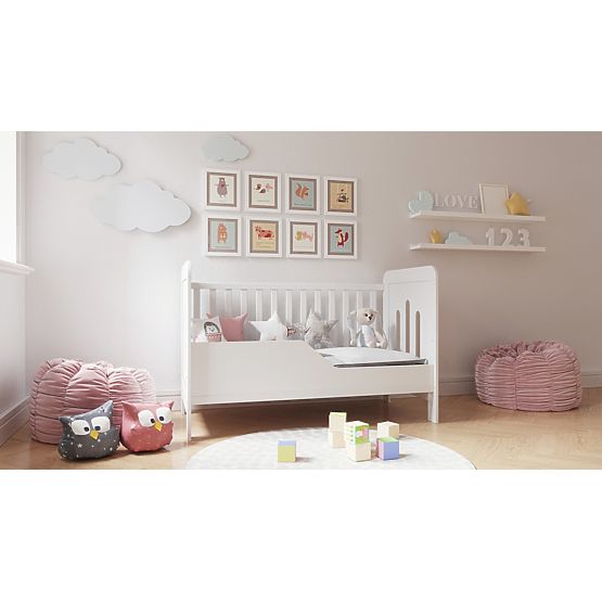 Lettino bimbo Zuza 140x70 cm con sponda imbottito