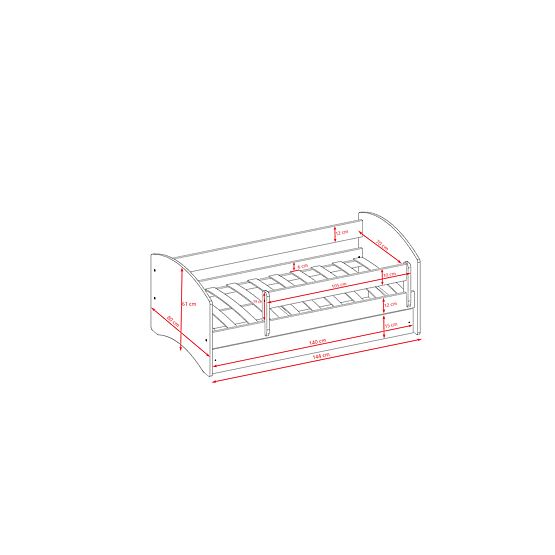 Letto per bambini con barriera Ourbaby - rosa e bianco