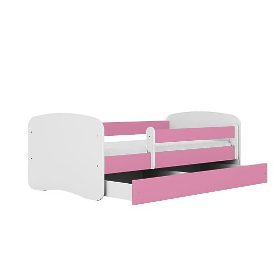 Letto per bambini con barriera Ourbaby - rosa e bianco