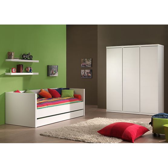 Letto per bambini con schienale Lara - bianco