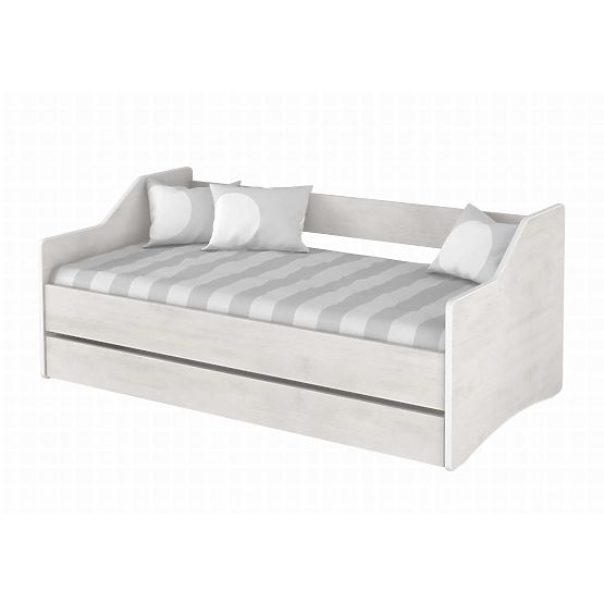 Letto per bambini con schienale LULU - Decoro in pino norvegese