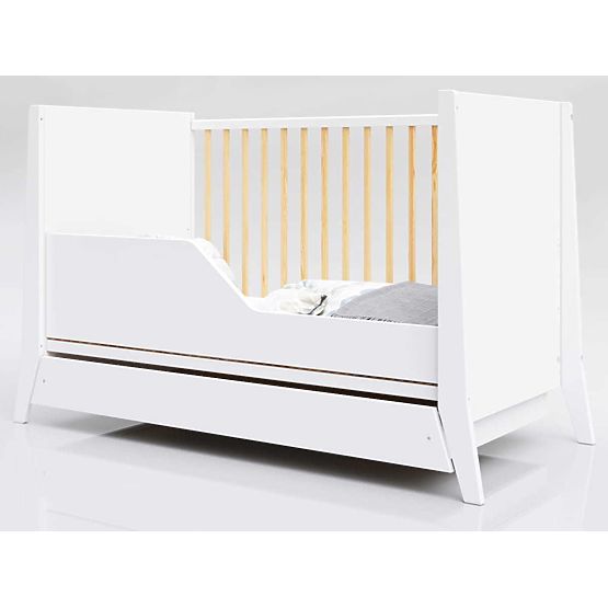 Lettino per bambini Cosmo Scandi 120x60 bianco-naturale