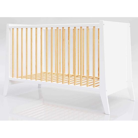 Lettino per bambini Cosmo Scandi 120x60 bianco-naturale