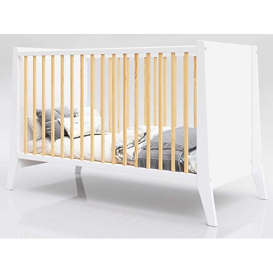 Lettino per bambini Cosmo Scandi 120x60 bianco-naturale