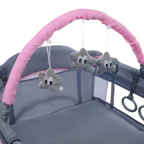 Lettino da viaggio Comfort Plus - grigio-rosa