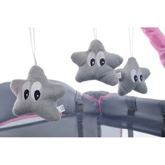 Lettino da viaggio Comfort Plus - grigio-rosa