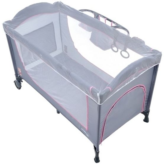 Lettino da viaggio Comfort Plus - grigio-rosa