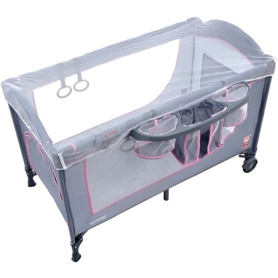 Lettino da viaggio Comfort Plus - grigio-rosa