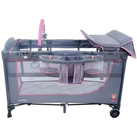 Lettino da viaggio Comfort Plus - grigio-rosa