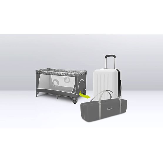 Lettino da viaggio con fasciatoio - grigio