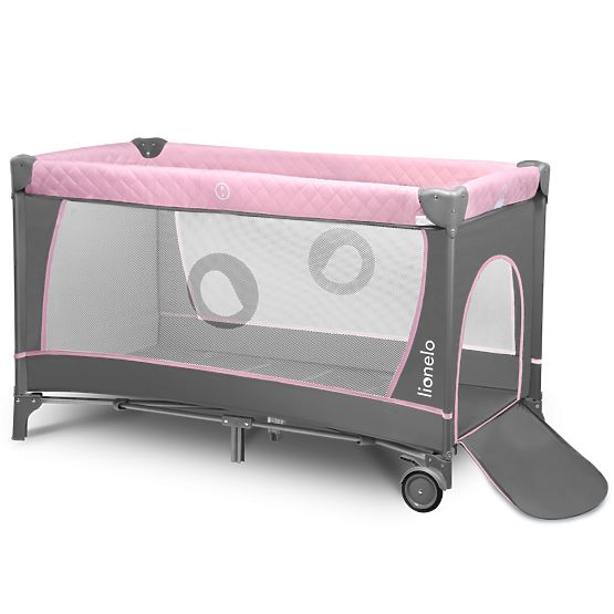 Lettino da viaggio con fasciatoio - rosa