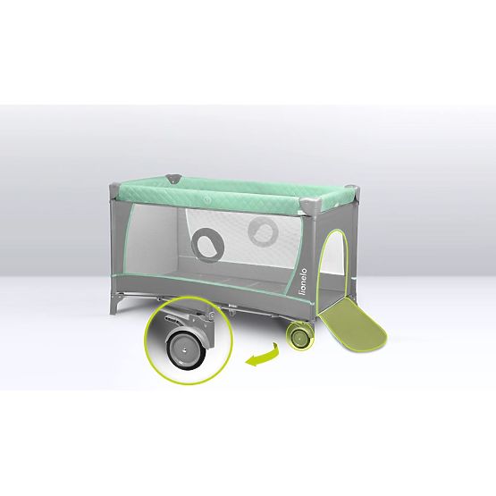 Lettino da viaggio con fasciatoio - verde