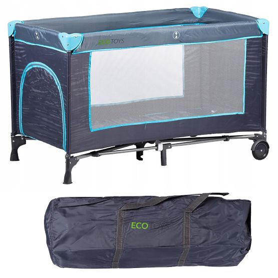 Lettino da viaggio con materasso - blu navy