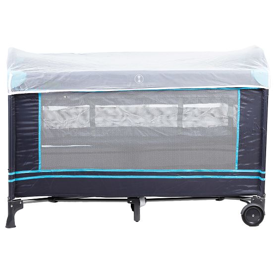 Lettino da viaggio Mosquito con materasso - blu scuro