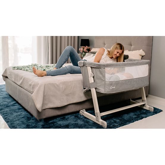 Lettino da viaggio per letto dei genitori Theo - grigio chiaro