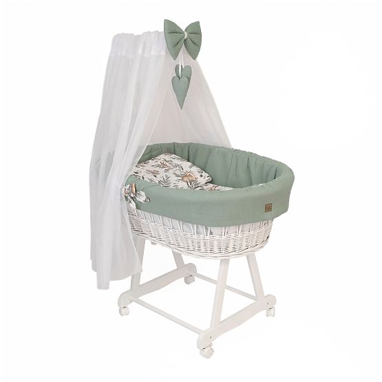 Culla in vimini con set per neonati - Animali del bosco