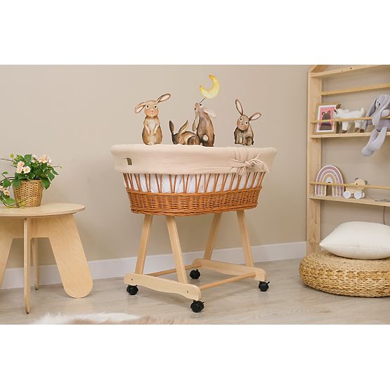 Culla in vimini con accessori per neonati - beige