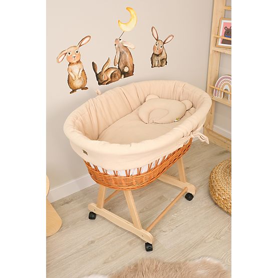 Culla in vimini con accessori per neonati - beige