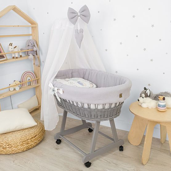 Culla in vimini con accessori per neonati - Riccio