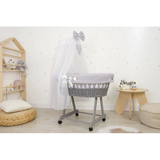 Culla in vimini con accessori per neonati - Riccio
