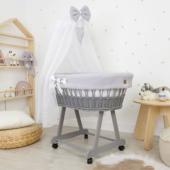 Culla in vimini con accessori per neonati - Riccio