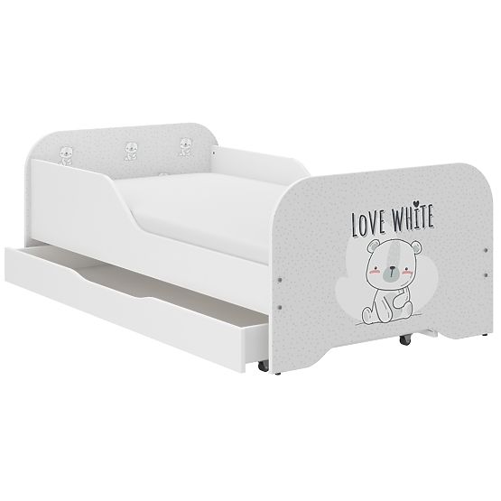 Letto per bambini MIKI 160 x 80 cm - Orsetto bianco