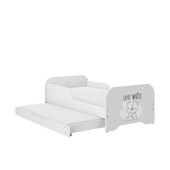 Letto per bambini MIKI 160 x 80 cm - Orsetto bianco