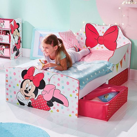Letto per bambini Minnie Mouse con spazio di archiviazione