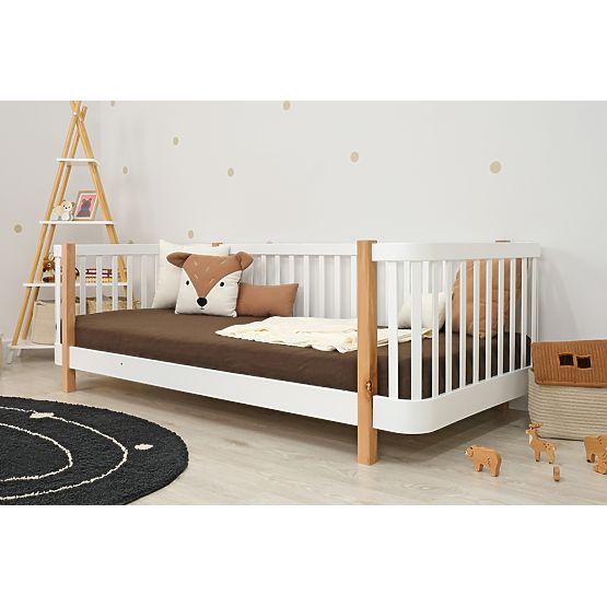 Letto Montessori per bambini in faggio Kate - bianco